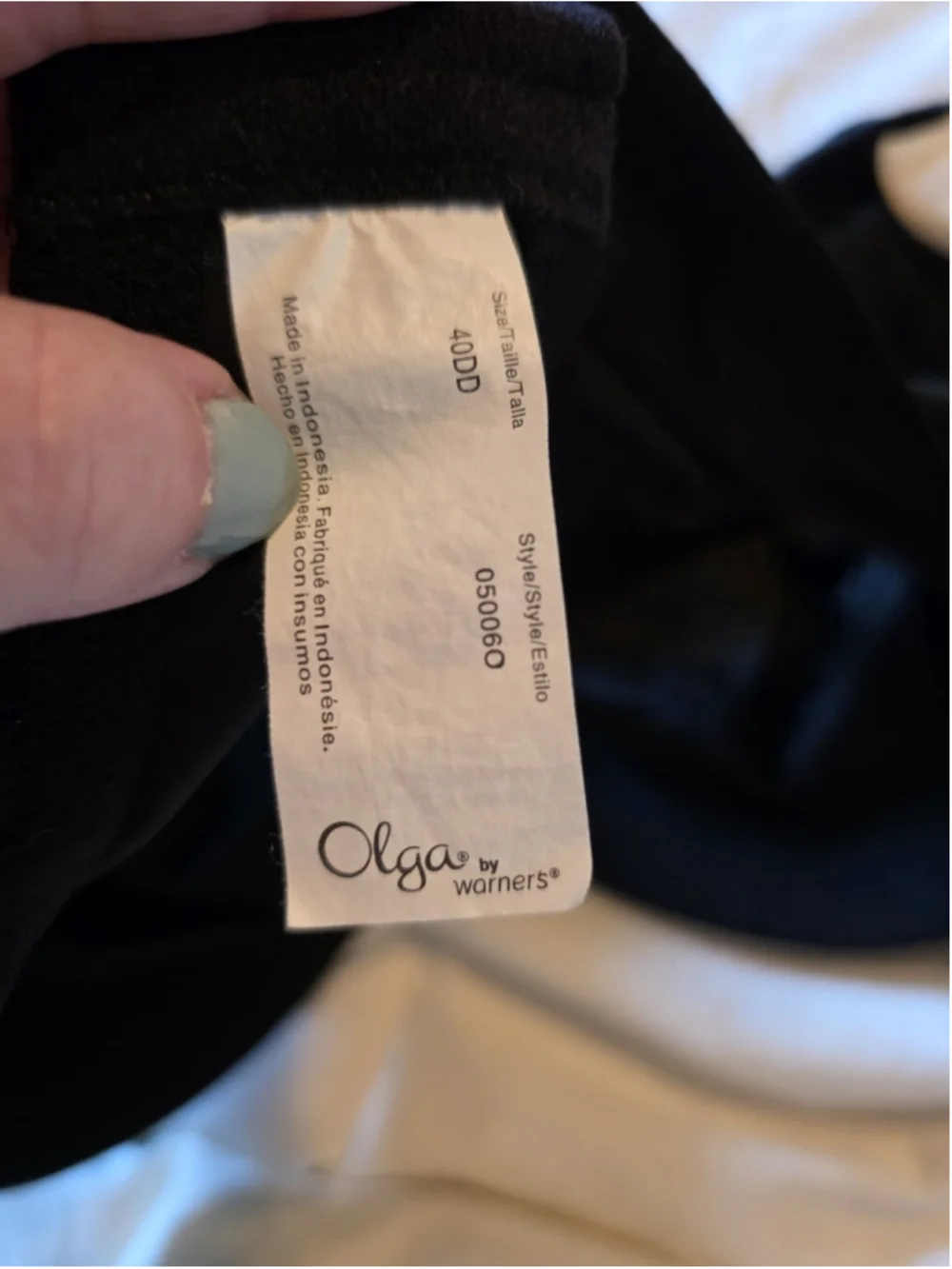 Vintage Olga Satin Black Plus Size Bra 40DD